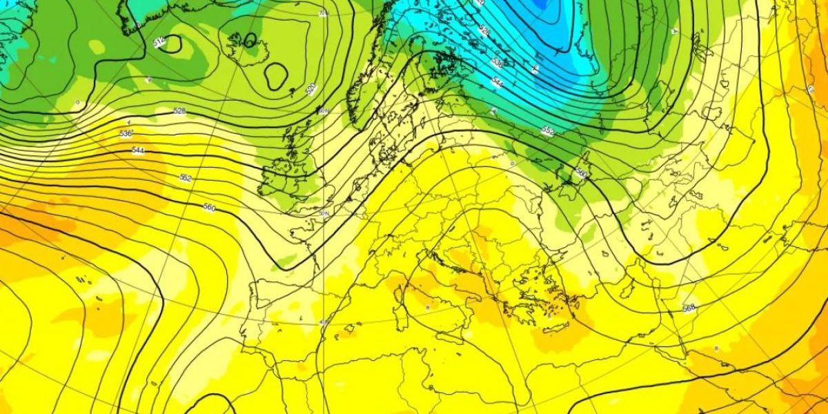 harta cu europa aflata sub influenta unui anticiclon