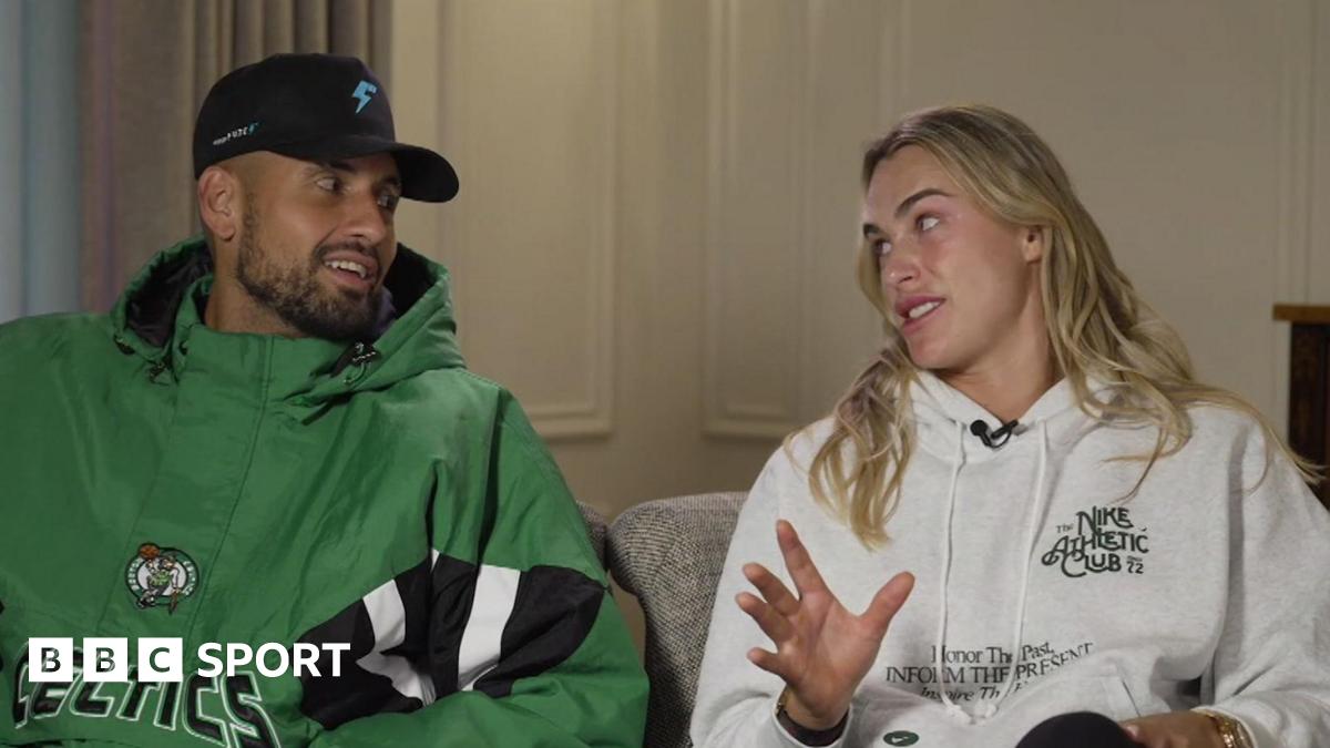Nick Kyrgios and Aryna Sabalenka talk to each other in a recent BBC interview