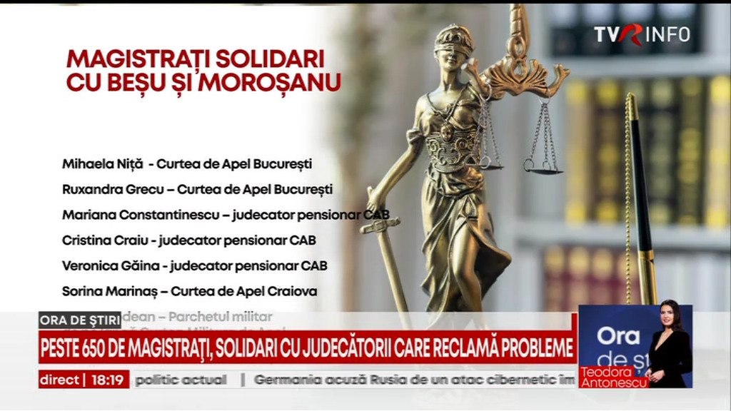 Creşte numărul magistraților solidari cu judecătorii Laurențiu Beșu și Raluca Moroșanu. Mesajul, semnat de sute de magistraţi, în frunte cu Laura Codruţa Kovesi