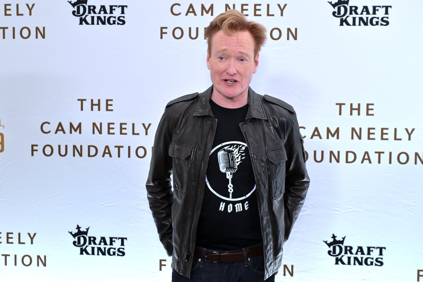 Conan O'Brien on the red carpet before the "Comics Come Home" show on Nov. 8, 2025 at the TD Garden in Boston.