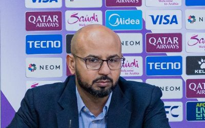 Inzaghi and Al-Malki talk ahead of the game against Sharjah in ACLElite Champions League