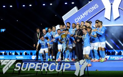 RIYADH, SAUDI ARABIA - DECEMBER 22: Giovanni Di Lorenzo of SSC Napoli lifts the Supercoppa Italiana trophy after the team