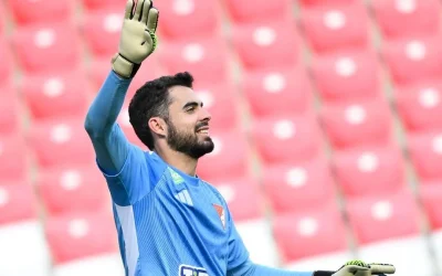 Varga Ádám kapus az FTC DVSC elleni NB I-es bajnokija előtt