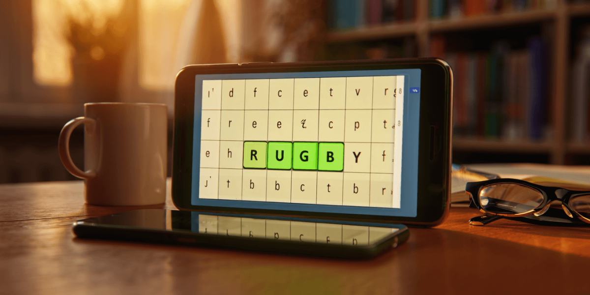 Today's Wordle answer is rugby, sport played with oval ball