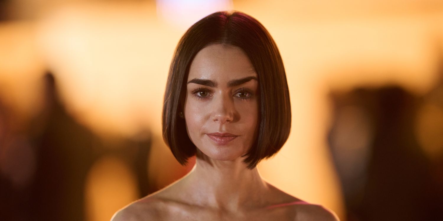 Lily Collins impresionează cu părul ei super scurt și rochia cu iluzie optică
