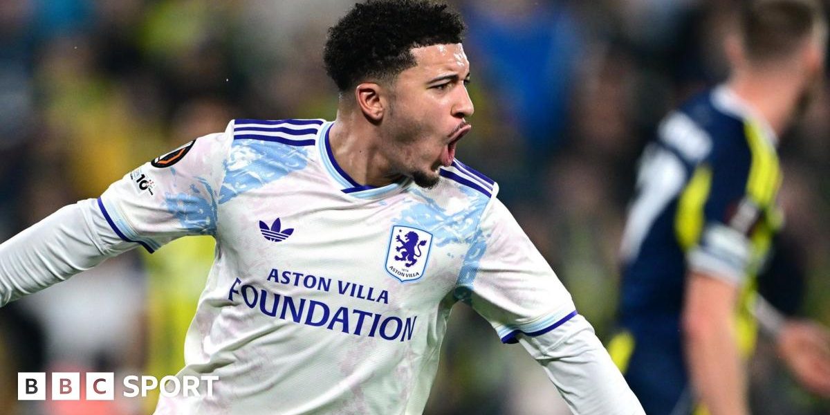 Fenerbahce 0-1 Aston Villa: Jadon Sancho goal helps Villa reach Europa League last 16