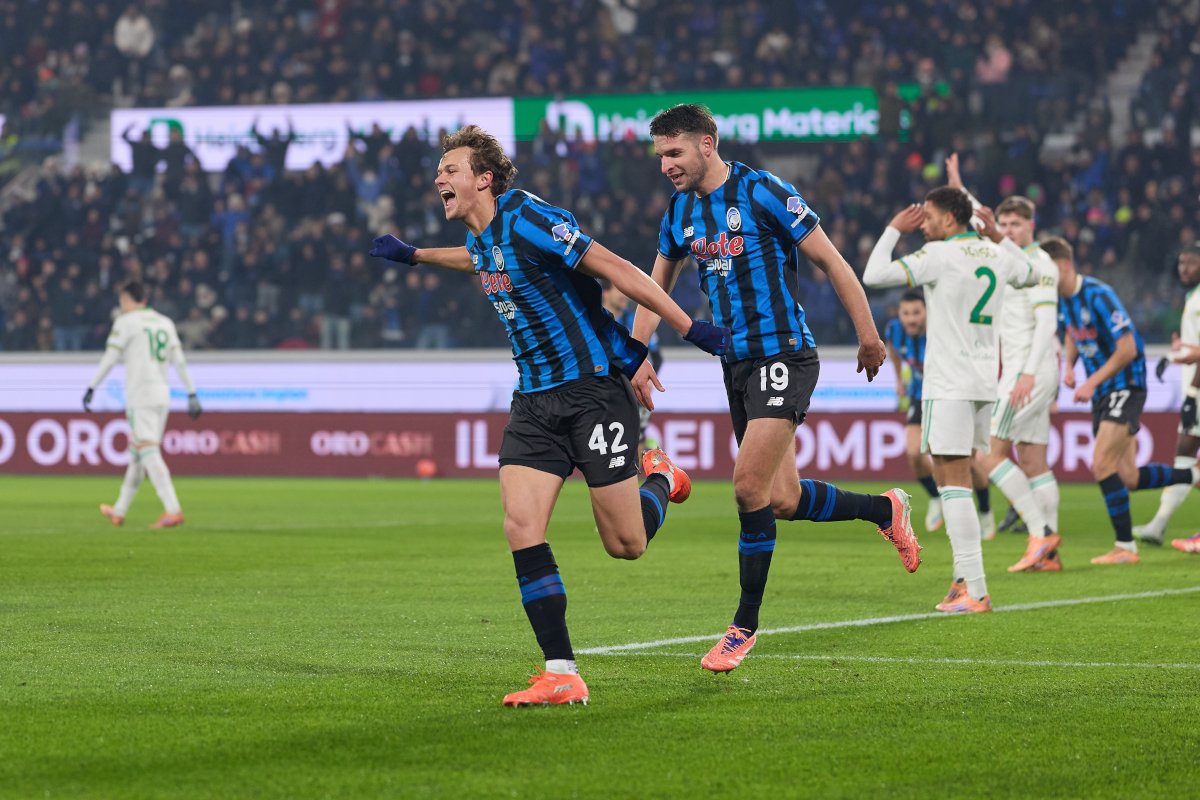 BERGAMO, ITALY - JANUARY 03: Giorgio Scalvini of Atalanta celebrates after scoring his team