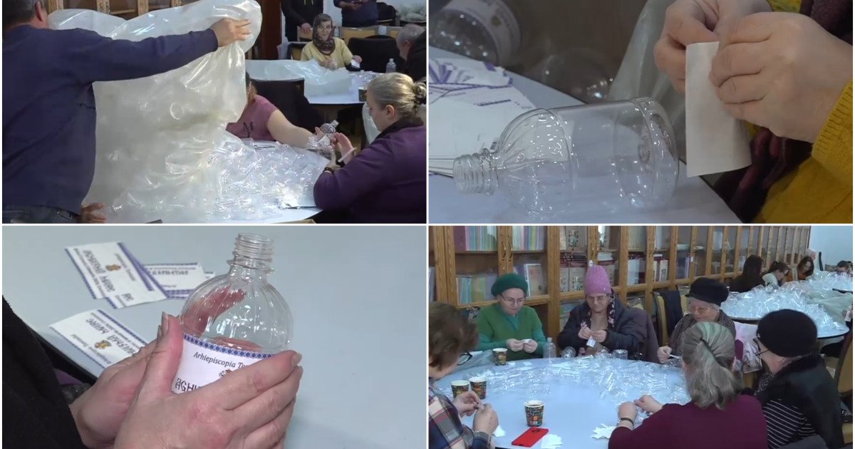 Pregătiri pentru Bobotează la malul mării. Voluntarii etichetează cele 300.000 de sticle care vor fi împărțite: „E o mare bucurie”