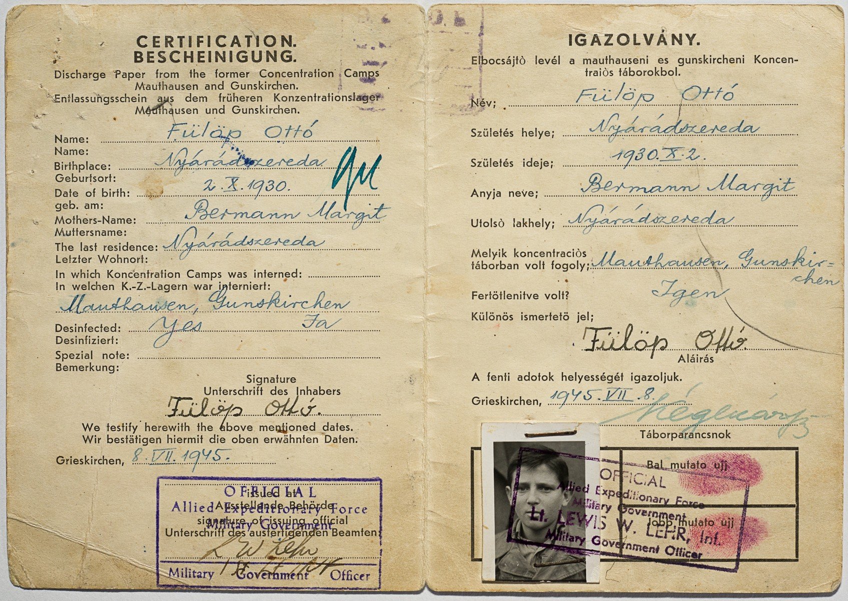 Băiat de 13 ani supraviețuiește lagărului Auschwitz – carte de Octavian Fülöp