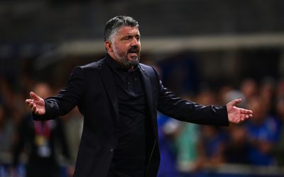 BERGAMO, ITALY - SEPTEMBER 05: Coach Gennaro Gattuso of Italy gesture during the FIFA World Cup 2026 qualifier match between Italy and Estonia at Stadio di Bergamo on September 05, 2025 in Bergamo, Italy. (Photo by Mattia Ozbot/Getty Images)