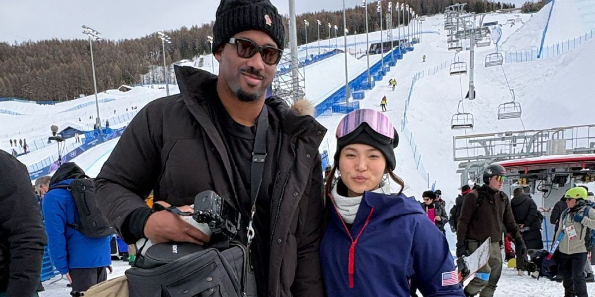 Myles Garrett supports Chloe Kim at 2026 Olympics in Milan