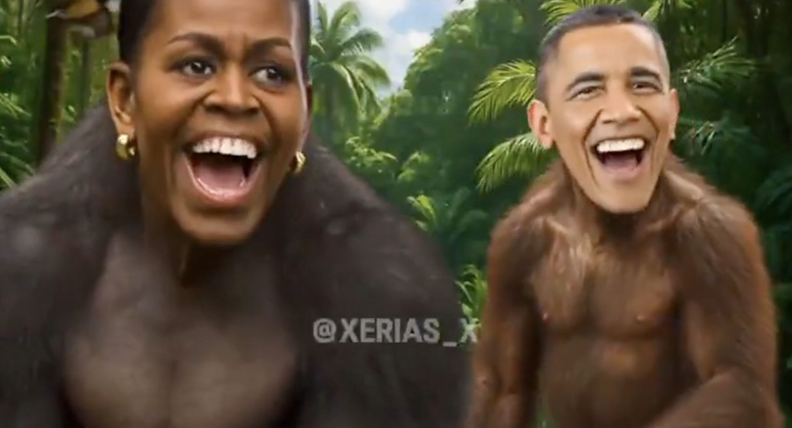 Trump distribuie videoclip în care Barack și Michelle Obama apar ca maimuțe