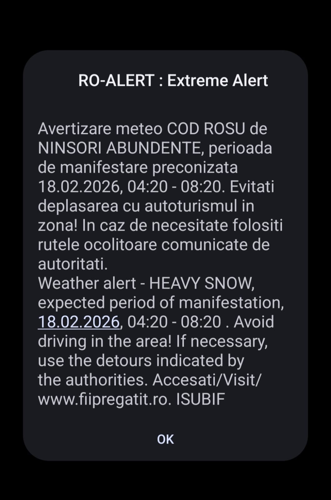 Bucureștenii, nemulțumiți de mesajul RO-Alert despre ninsoare, treziți la 4 dimineața