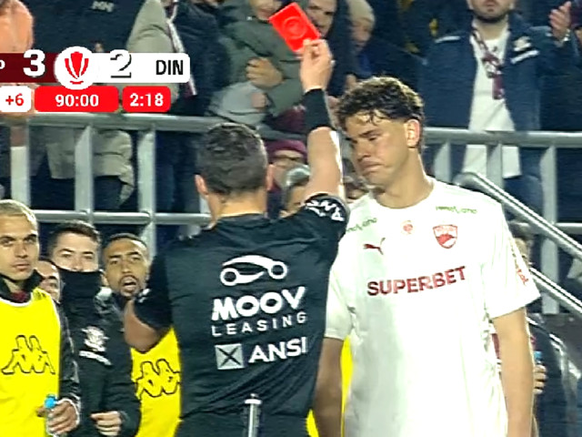 Duțu, debutant la Dinamo, eliminat direct: Aflat pedeapsa pentru gestul său