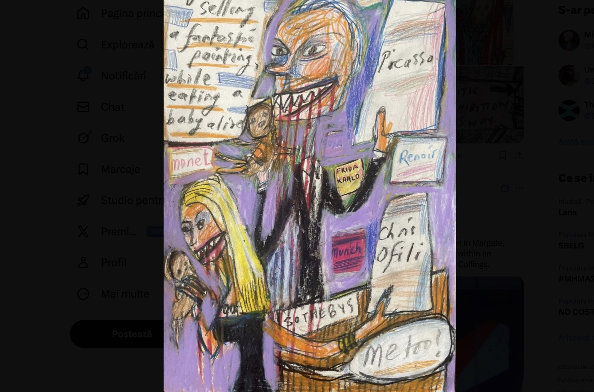 Poliția britanică: Expoziția cu evrei „mâncând” copii nu e ofensatoare