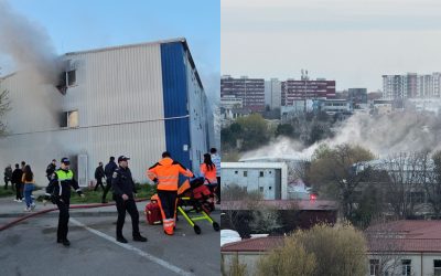 Constanța: Incendiul devastator a făcut scrum un bloc. 41 de familii, relocate