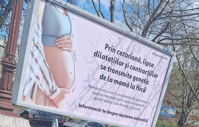 Colegiul Medicilor, atac la panourile din București despre cezariană: „Minciuni!”