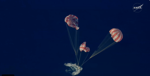 Orion, înapoi pe Pământ după 10 zile în spațiu (VIDEO)