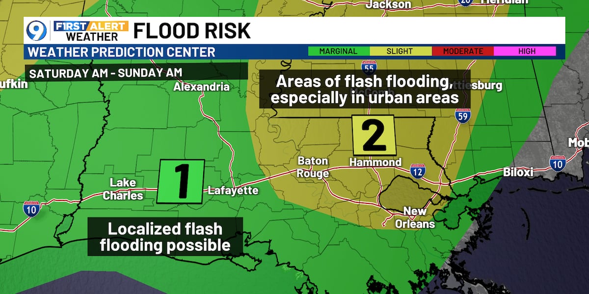 Pockets of heavy rain are possible tonight through Easter Sunday