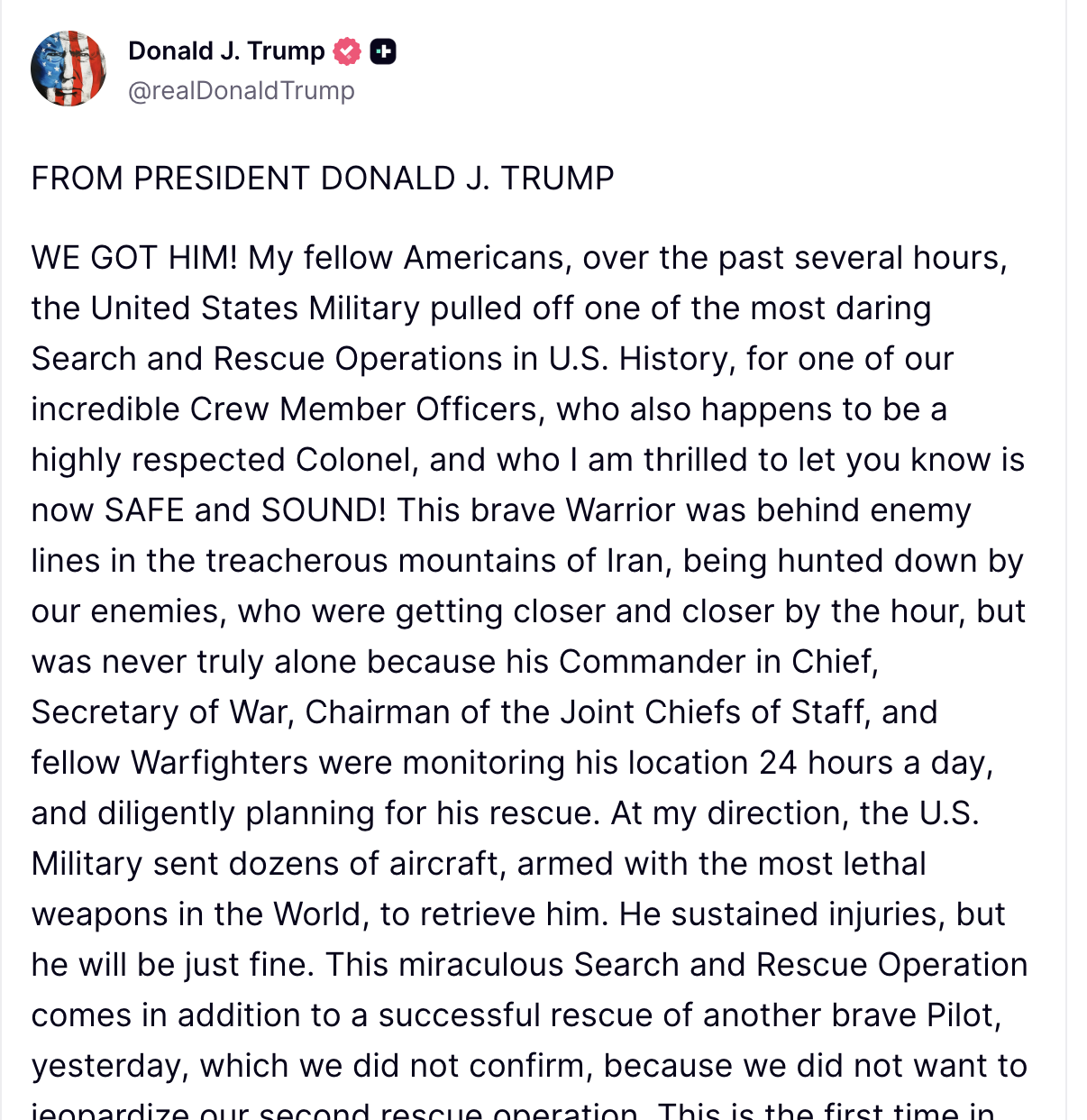 Aviatorul american, salvat după ce un f15 s-a prăbușit în Iran