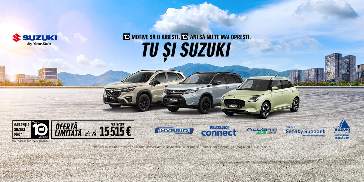 10 motive să alegi SUZUKI: 10 ani de drumuri cu tehnologie hibridă! Ofertă de neratat