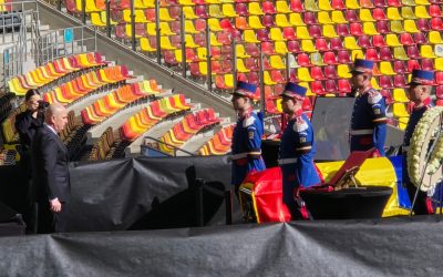 Bolojan, la Arena Națională: Ultima zi de omagiu pentru Mircea Lucescu. Vezi VIDEO/FOTO