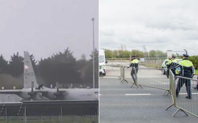 Intrus pe pistă în Irlanda: S-a urcat pe avion militar american!