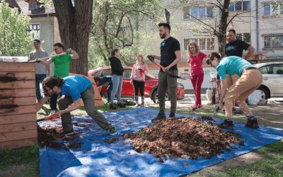 Bucureșteni fac îngrășământ din deșeuri: Grădini fertile cu rumeguș și legume