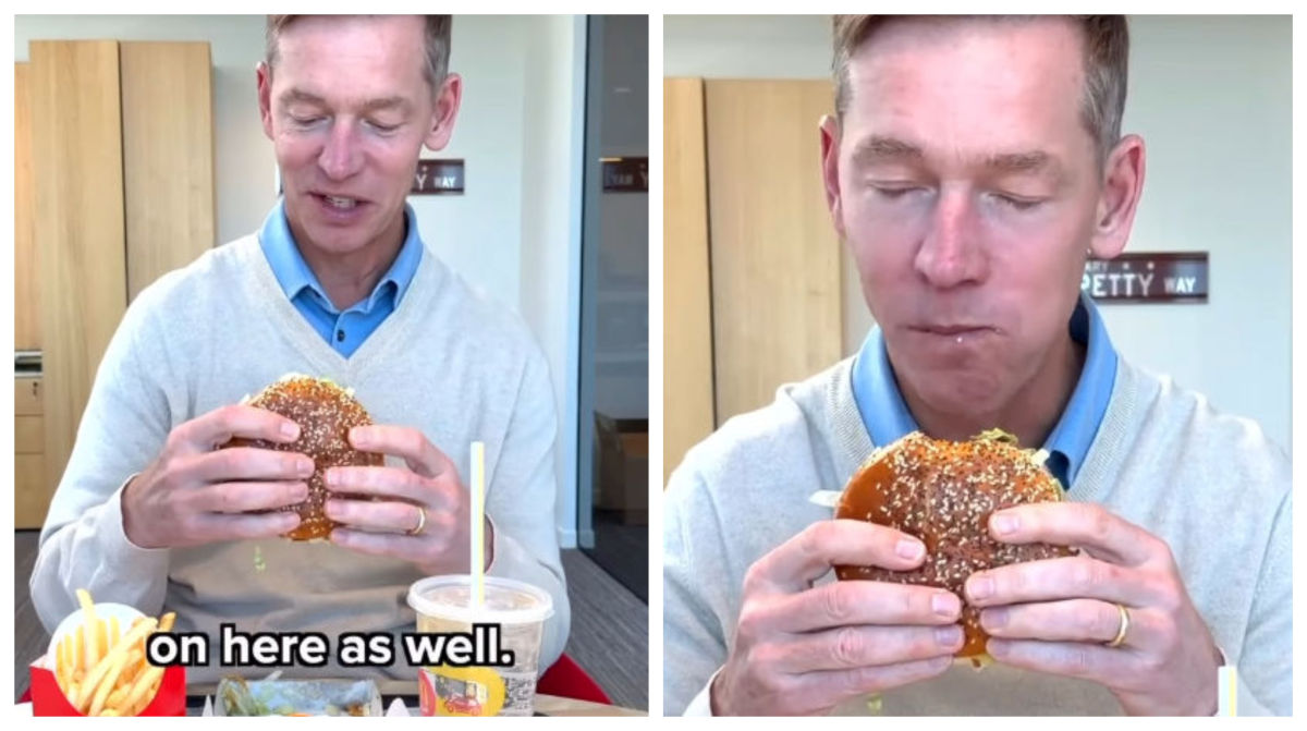 Șeful McDonald’s, ridiculizat: N-a mâncat din burger, ci doar l-a gustat!