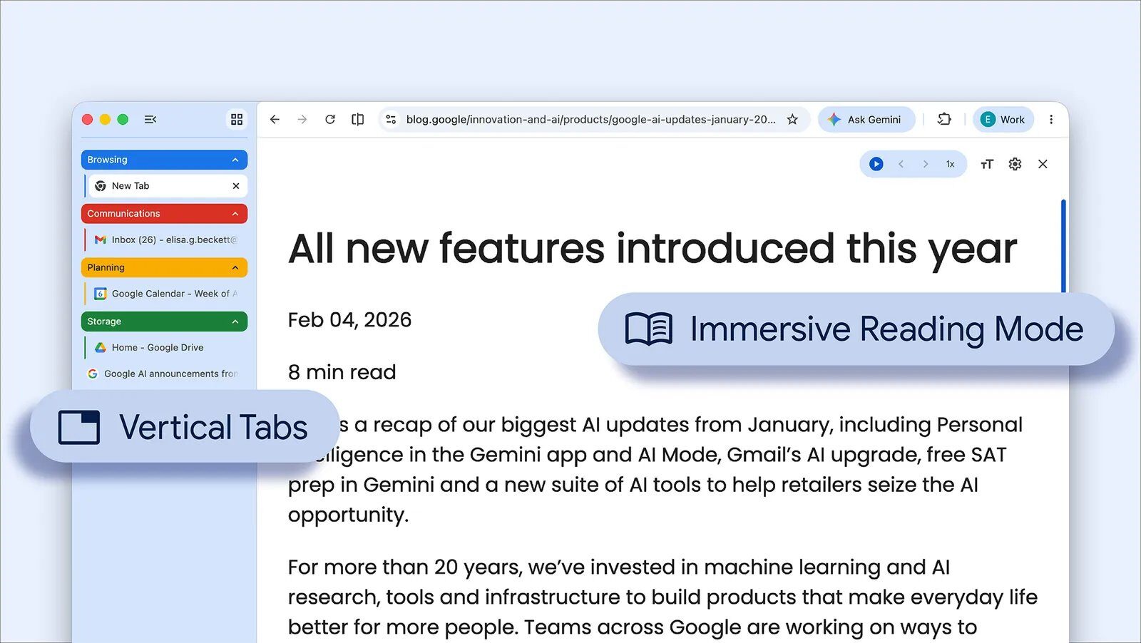 Google lansează două funcții noi pentru Chrome: tab-uri verticale și mod citire îmbunătățit Google introduce, începând de astăzi, două funcții noi pentru browserul Chrome, menite să optimizeze experiența de navigare și să sporească productivitatea utilizatorilor