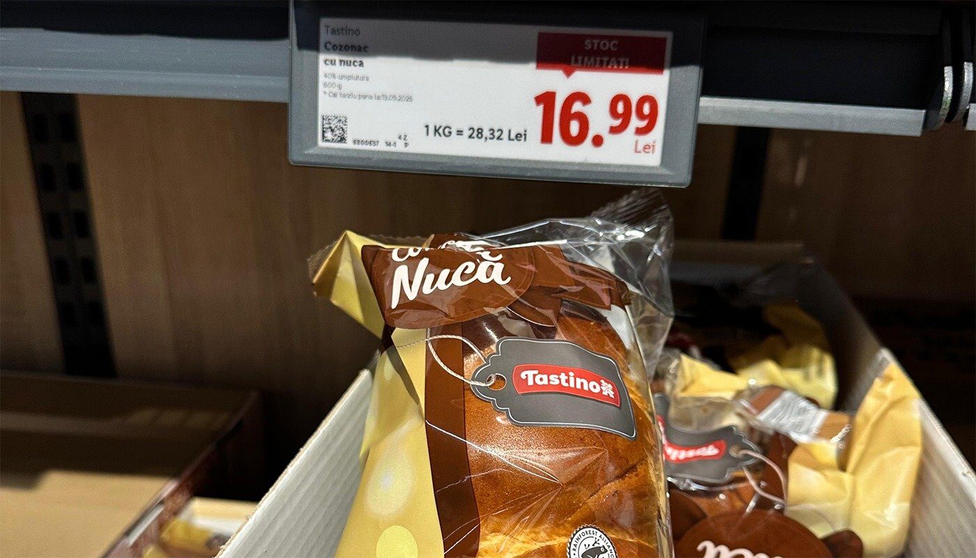 Un cozonac de la LIDL costă 16.99 lei și stârnește controverse privind ingredientele și valoarea nutrițională