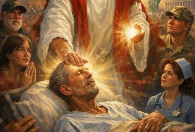 Imagine ȘOC cu Donald Trump: Se dă vindecător ca Iisus, stârnește furia