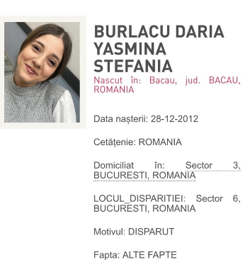 Disparitie misterioasa in București: O adolescenta de 13 ani, cautata de politie