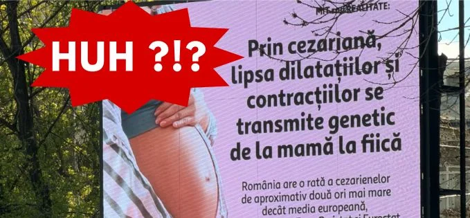 Campanie anti-cezariană, un mister: Cine plătește panourile