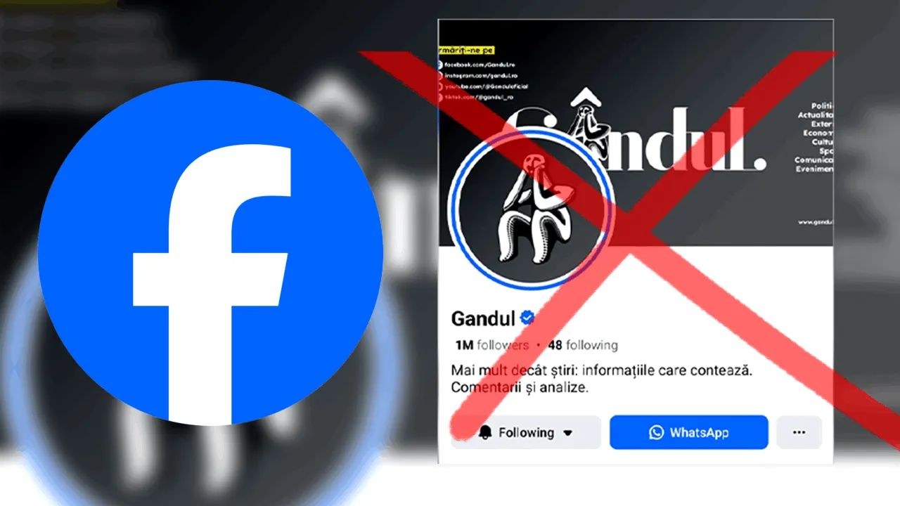Compania Meta, proprietara platformei Facebook, a suspendat pagina ziarului Gândul pe 22 februarie 2026, fără o explicație oficială