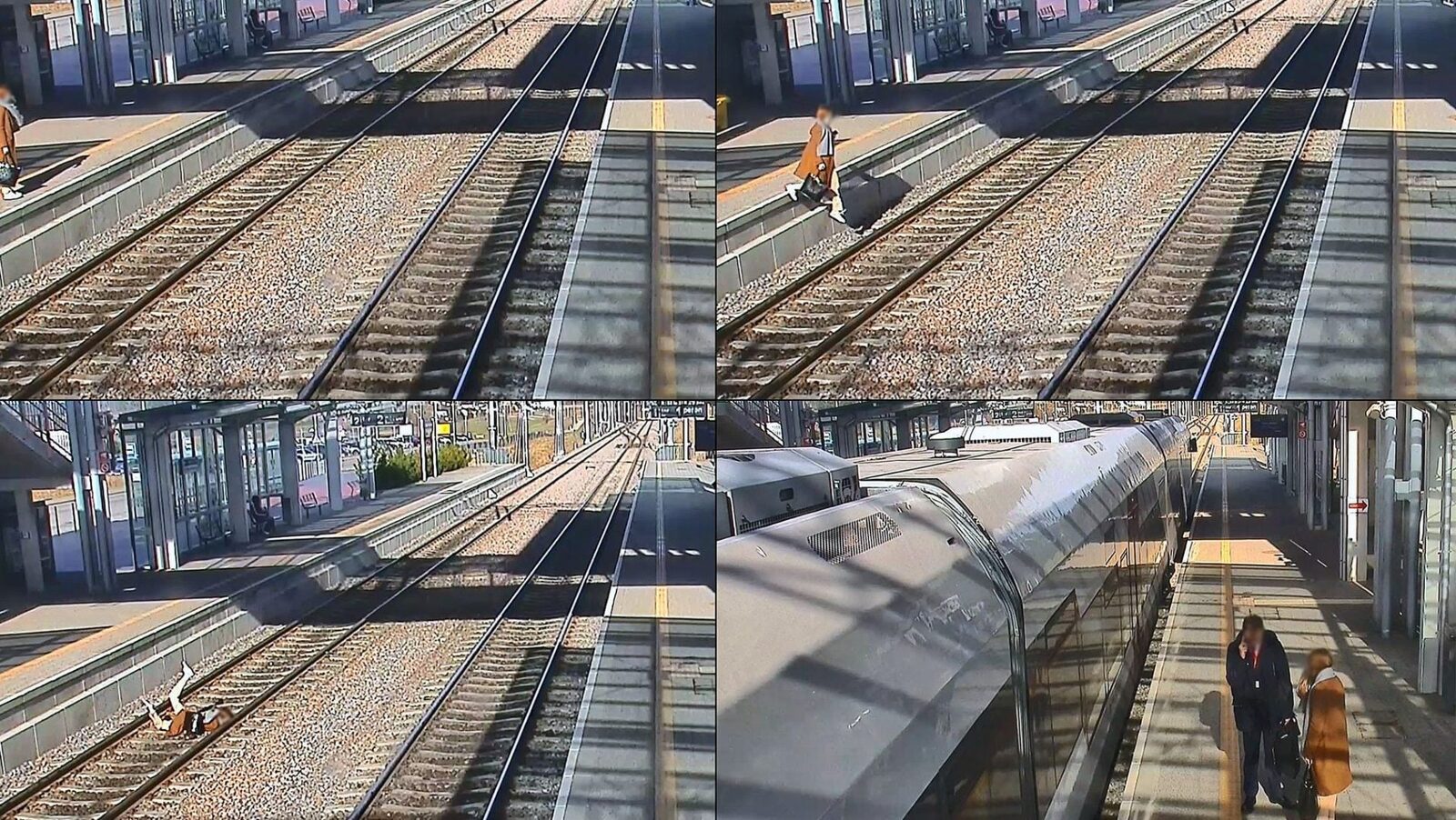 Femeie, surprinsă pe șine, vorbind la telefon: Un moment fatal!
