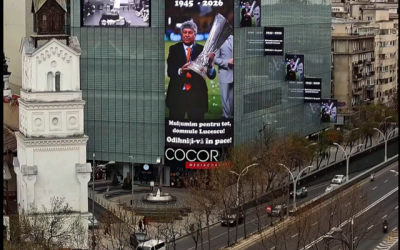 Marele Mircea Lucescu, omagiat la kilometrul 0 din București – VIDEO