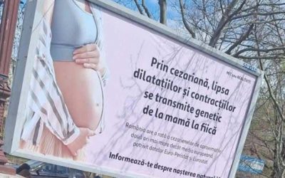 Panourile ANTI-cezariană în București, criticate dur de Colegiul Medicilor
