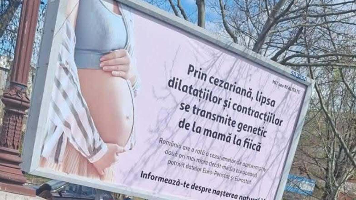 Panourile ANTI-cezariană în București, criticate dur de Colegiul Medicilor