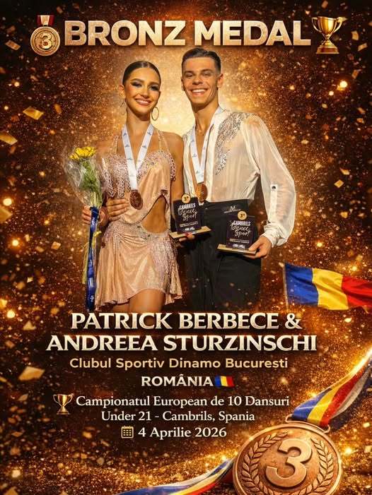 Dans sportiv: Bronz european pentru Patrick Berbece și Andreea Sturzinschi