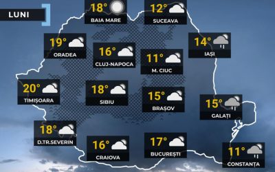 Vremea extremă pe 13 aprilie: România, între -3 și 21 grade, ploi și vânt