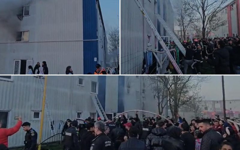 Incendiu la Constanța: 12 persoane, inclusiv 4 copii, la spital