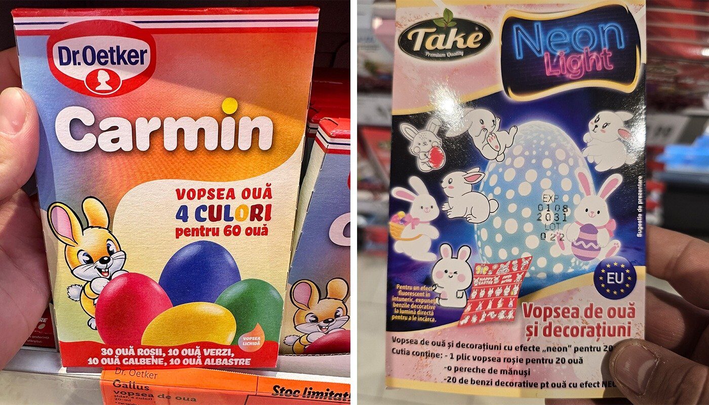 Din ce sunt, de fapt, vopselele de ouă de Paște de la LIDL și Kaufland?