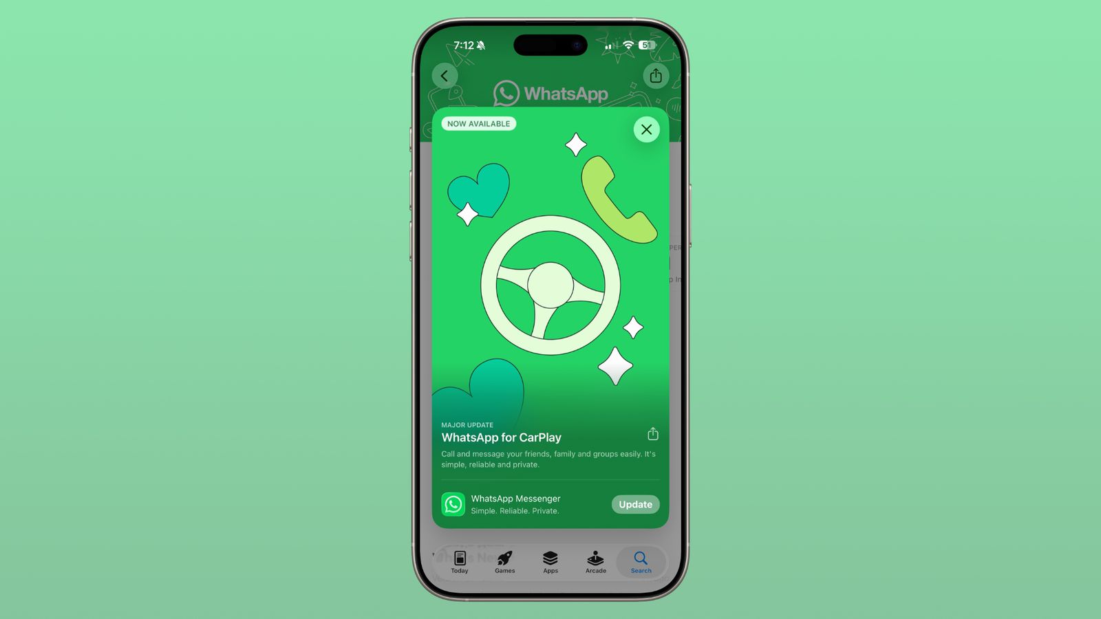 WhatsApp: Update major pentru Apple CarPlay
