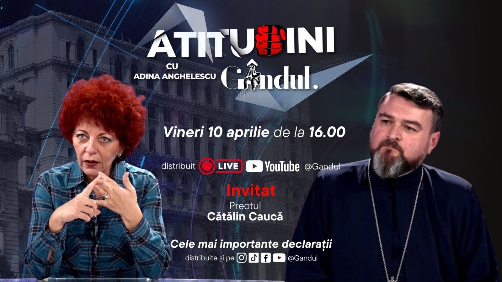 Emisiunea „Atitudini cu Adina Anghelescu” debutează vineri, 10 aprilie, cu un nou sezon