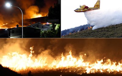 Galerie foto: Incendiile fac ravagii în Sardinia și Sicilia: o autostradă a fost închisă, iar zboruri au fost redirecționate din Olbia | Digi24