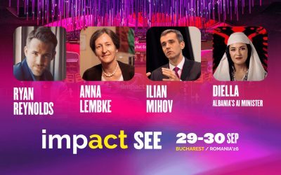 Ryan Reynolds și AI-ul-ministru, la București pentru IMPACT SEE