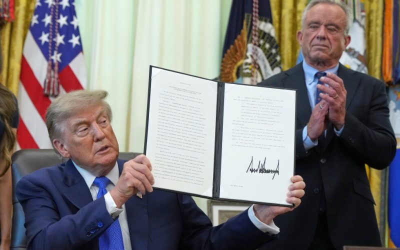 Trump makes false claims as he signs EO urging child vaccine changes