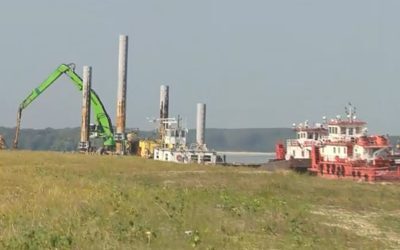 Dunărea seacă la Cernavodă. Operațiune pe barje, blocată