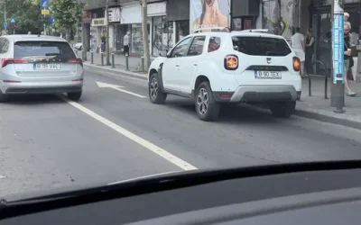 Șofer pe avarie, pe banda autobuzelor, sfida legile pe Magheru